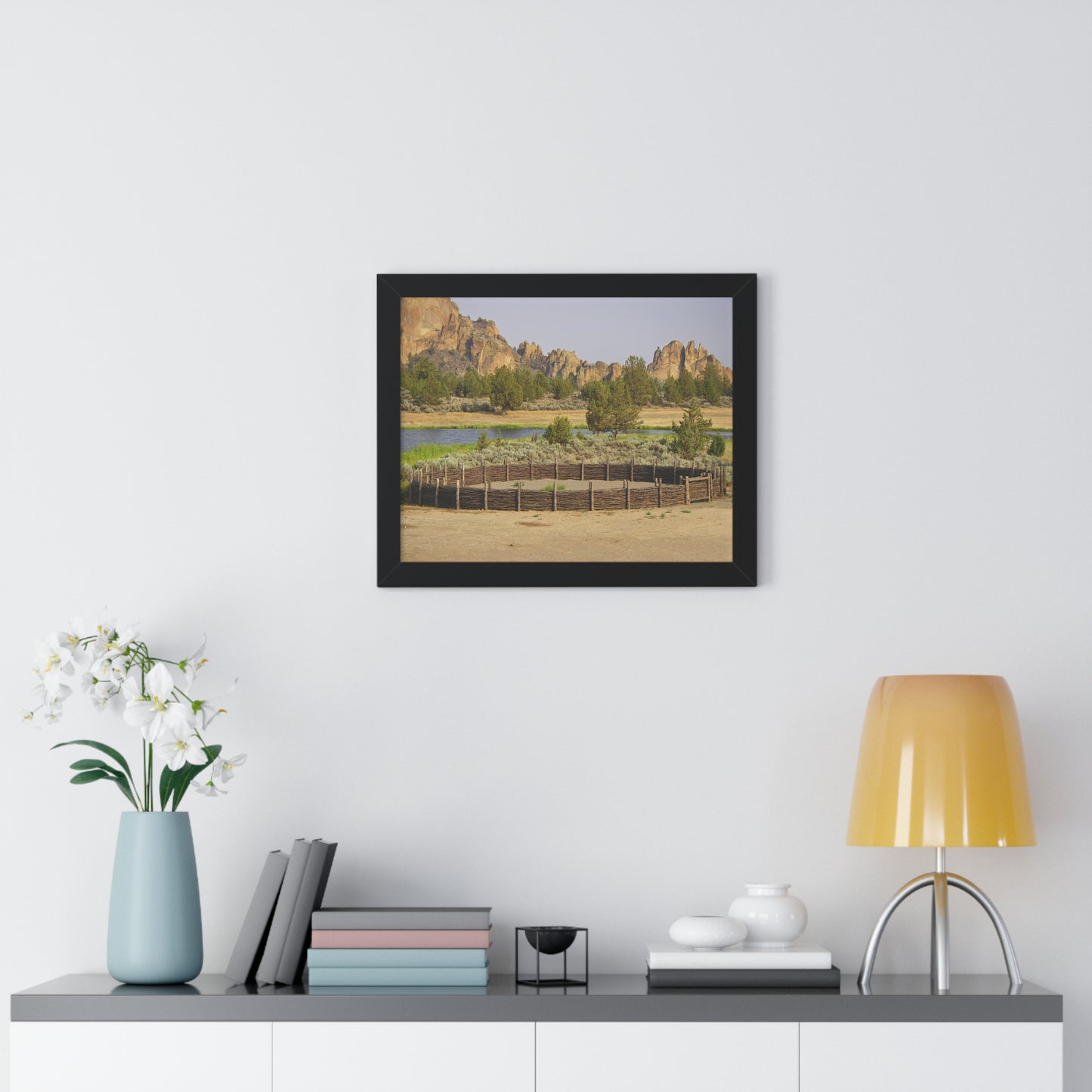 Scenic Round Pen Framed Horizontal Poster