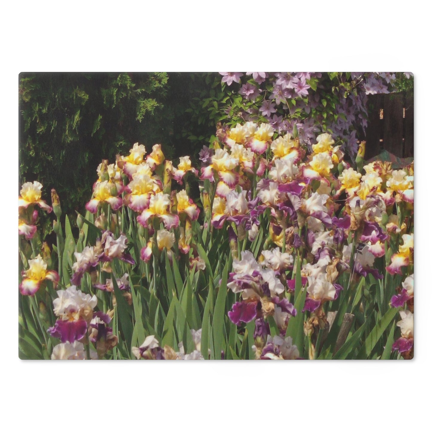 Sunny Iris Garden Cutting Board Dishwasher Safe