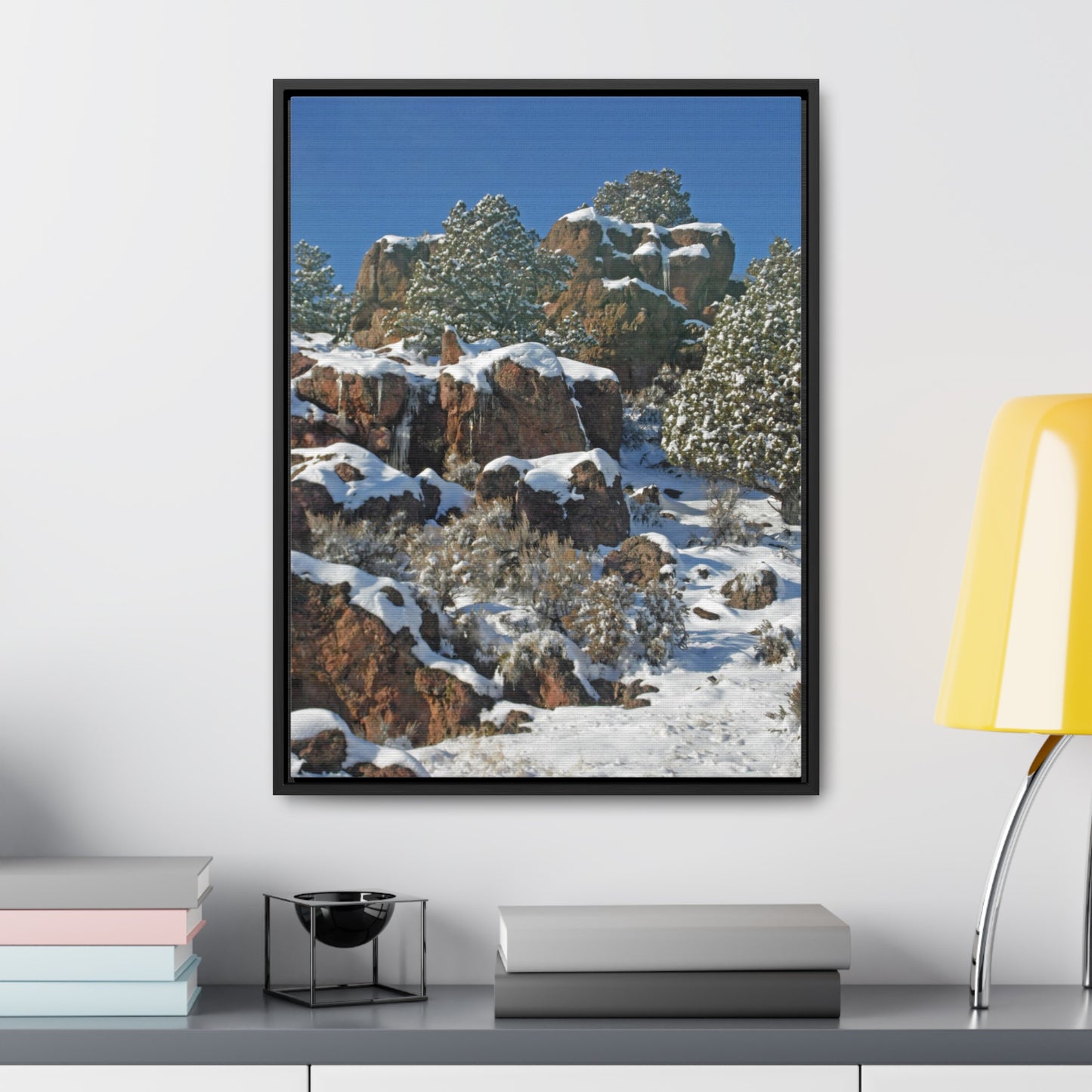 Icicle Rocks Gallery Canvas Wraps Framed