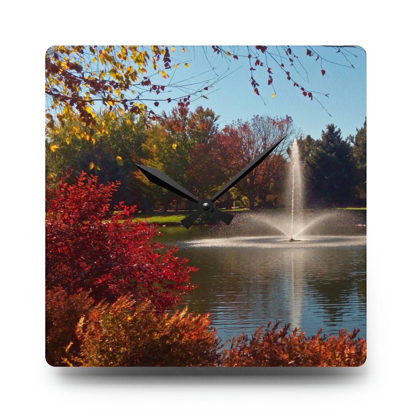 Autumn Fountain Acrylic Wall Clock