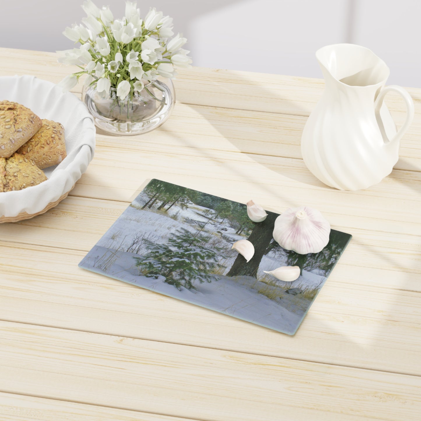 Christmas Tree Creek Cutting Board Dishwasher Safe