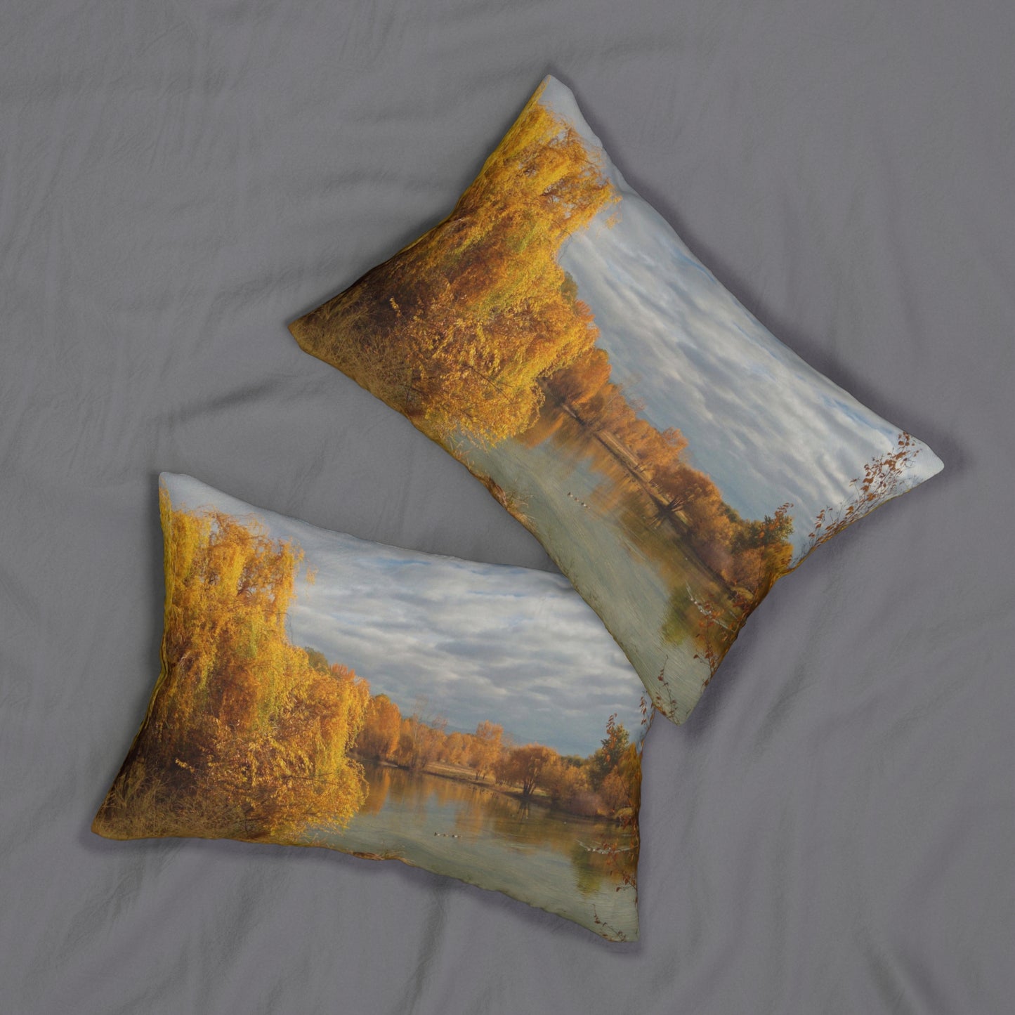 Autumn Peace Spun Polyester Lumbar Pillow