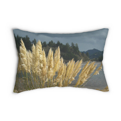 Golden Coastal Pampas Spun Polyester Lumbar Pillow