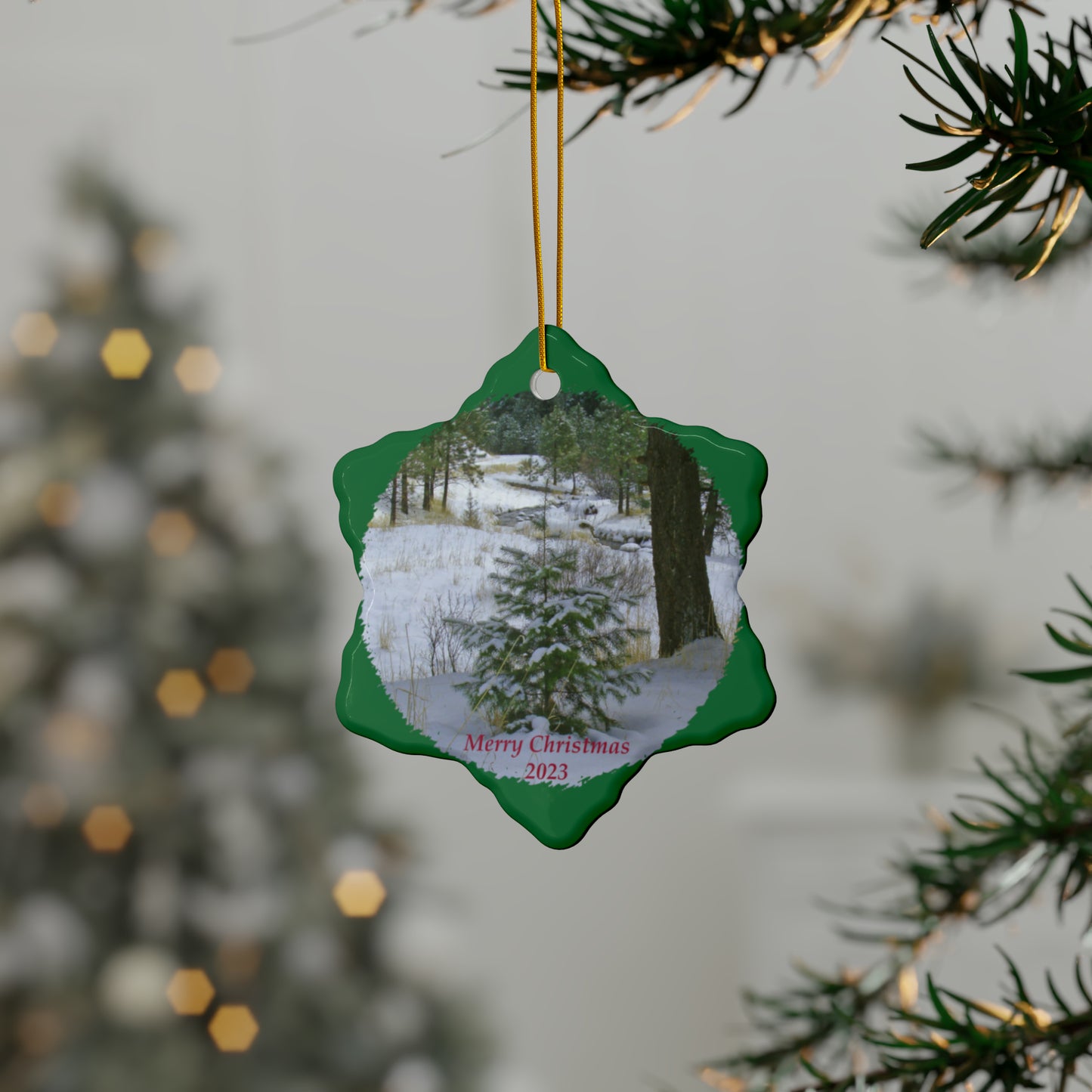 Christmas Tree Creek Merry Christmas 2023 Ceramic Ornaments