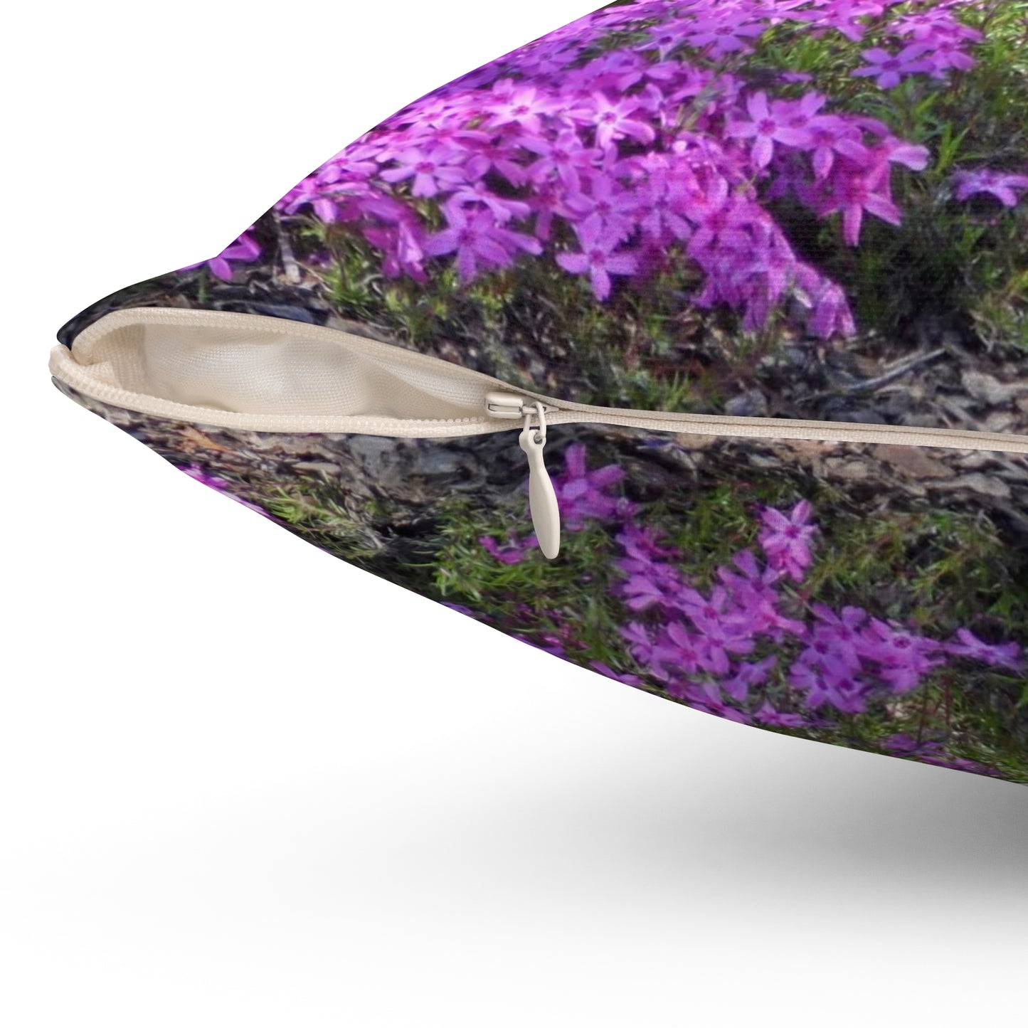 Duck Resting In Flowers Spun Polyester Square Pillow