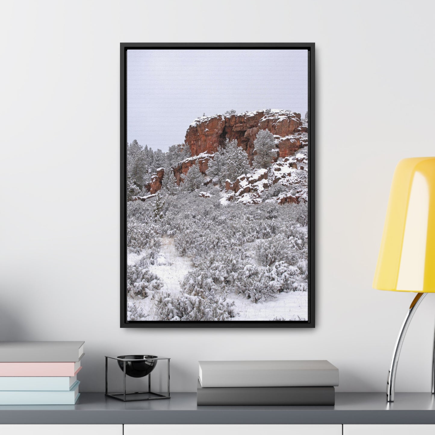 Winter Cliff Gallery Canvas Wraps Framed