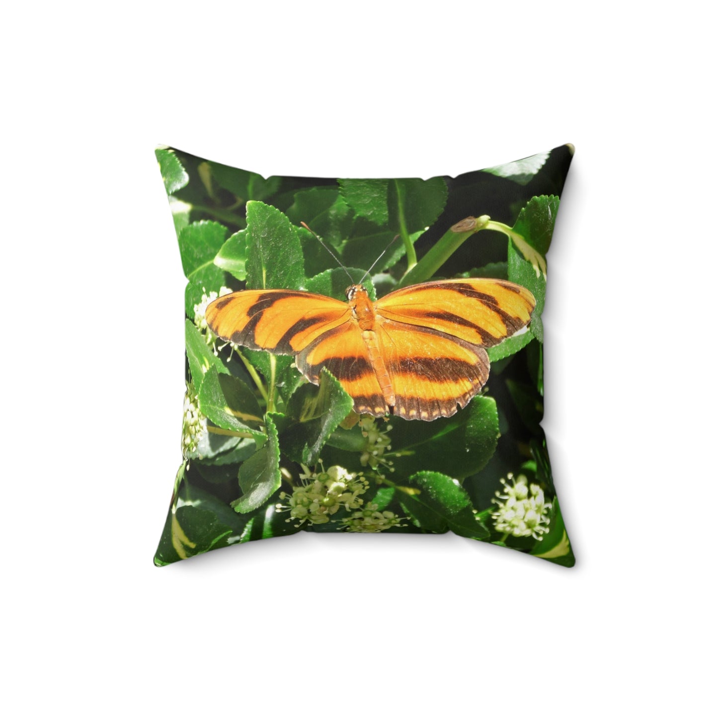 Golden Butterfly Spun Polyester Square Pillow