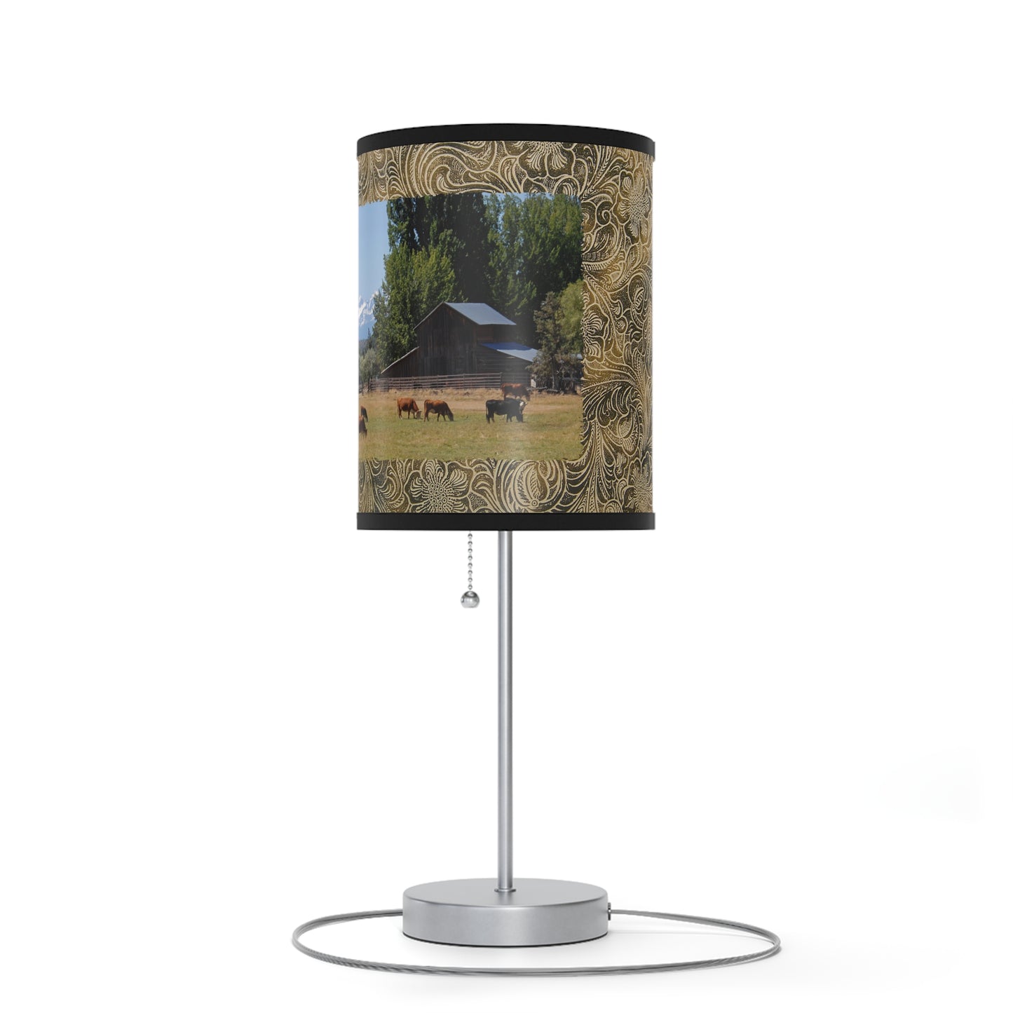 Picturesque Cattle Lamp on a Stand