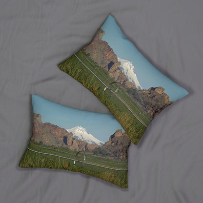 Mountain & Rocky Cliffs Spun Polyester Lumbar Pillow