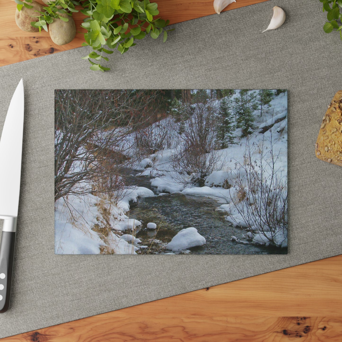 Snowy Creek Glass Cutting Board Hand Wash