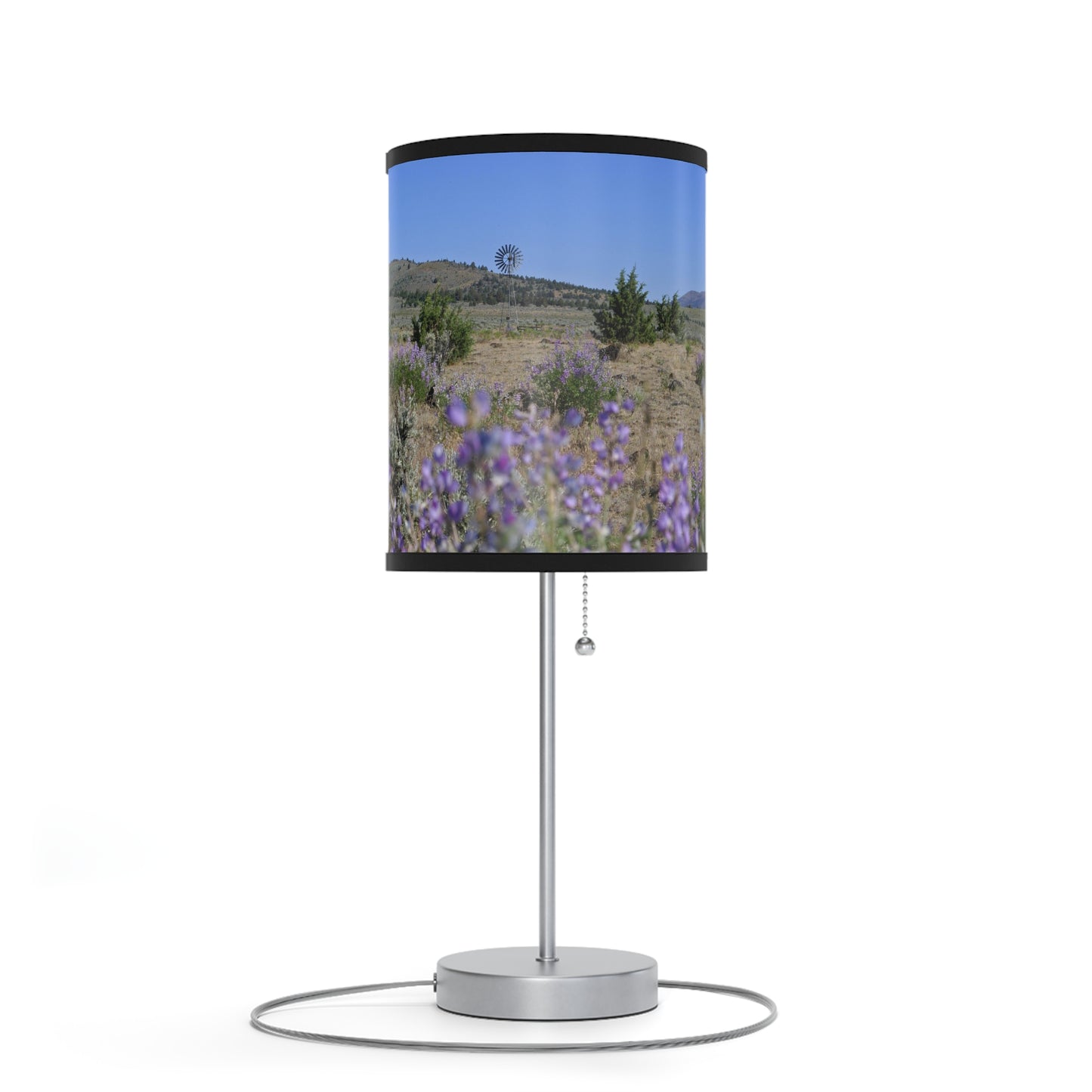 High Desert Lupine & Windmill Lamp on a Stand