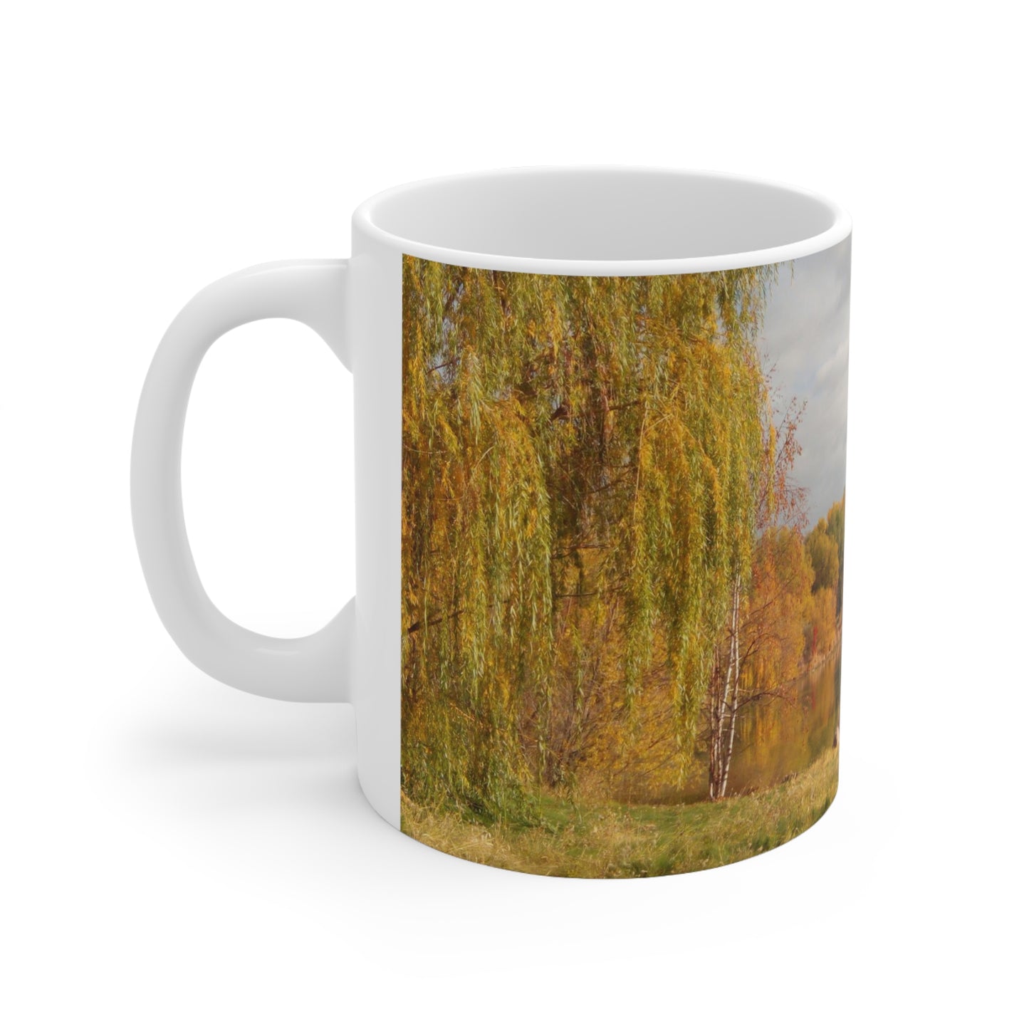 Golden Autumn Pond Ceramic Mug 11oz