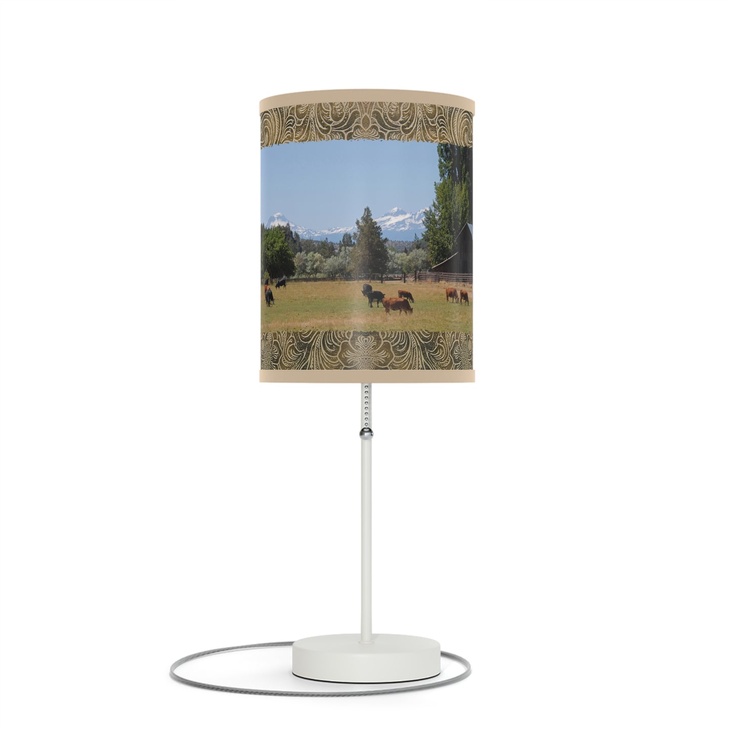 Picturesque Cattle Lamp on a Stand