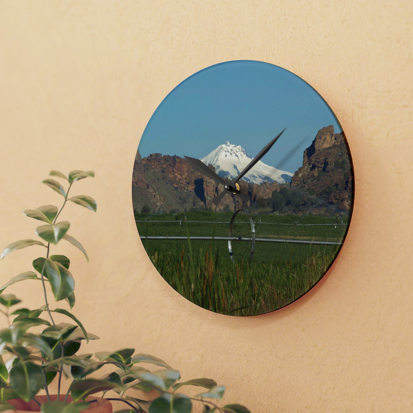 Mountain Field Acrylic Wall Clock