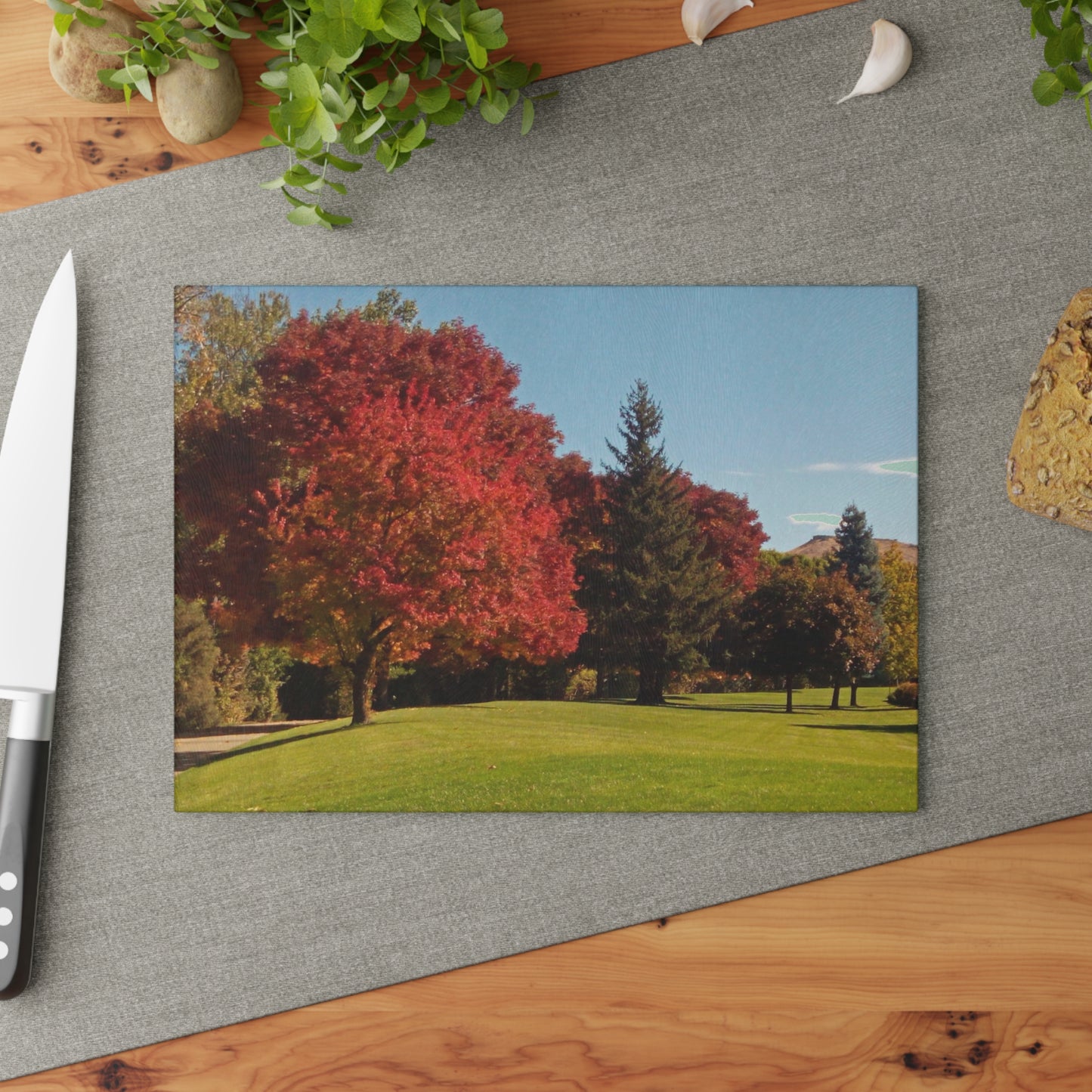 Autumn Lawn Glass Cutting Board Hand Wash