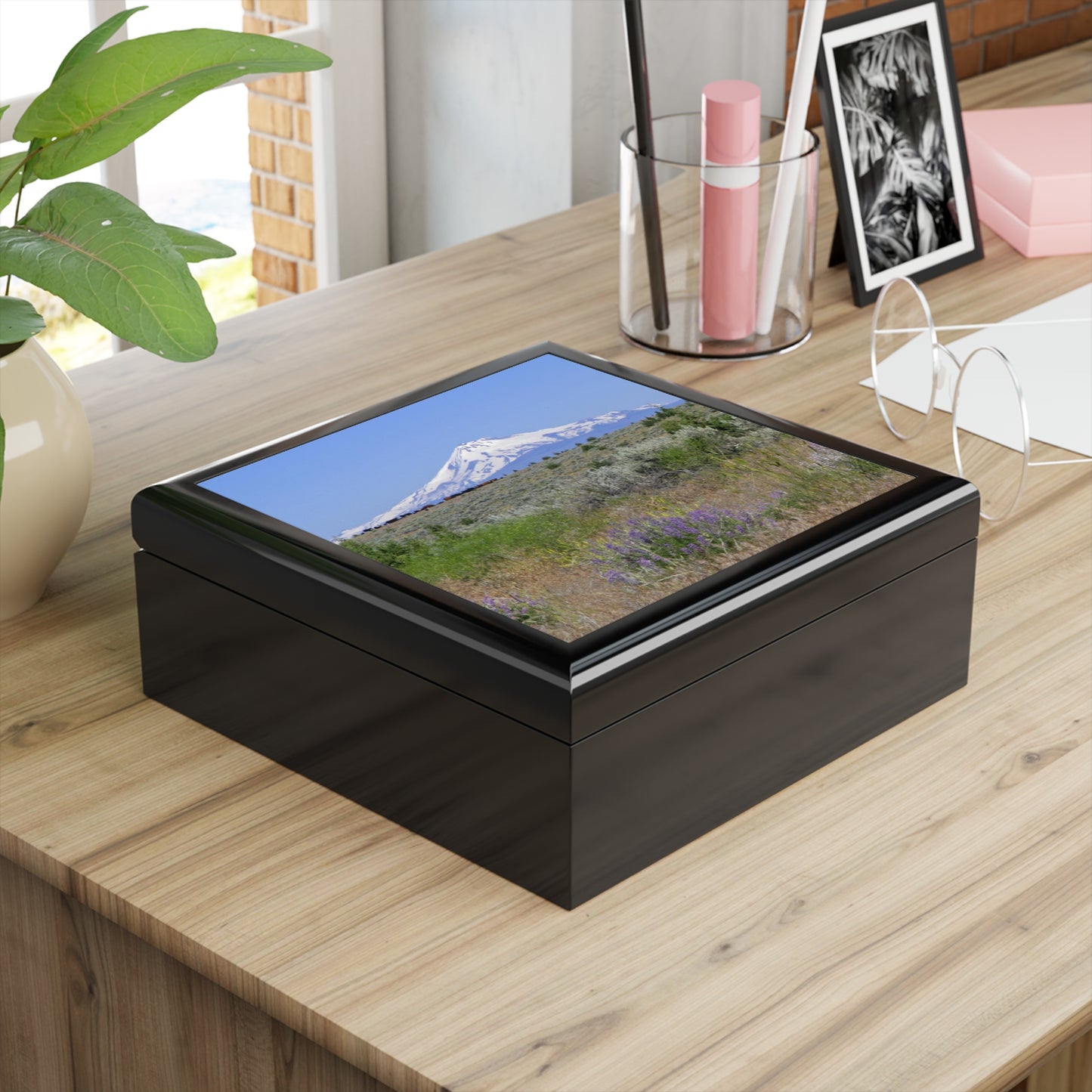 Lupine & Sage Mountain Jewelry Box ~ 7.24"