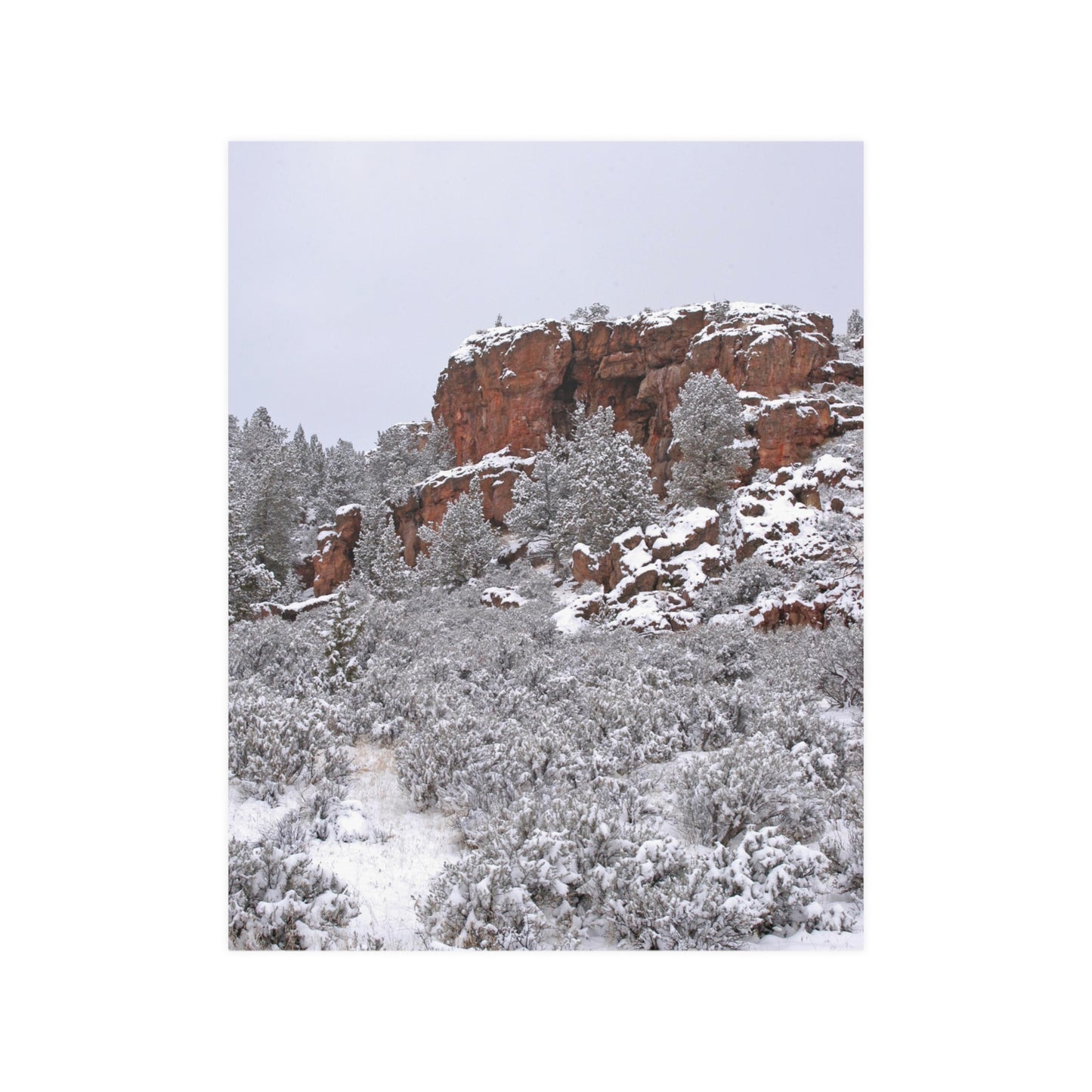 Winter Cliff Satin Posters