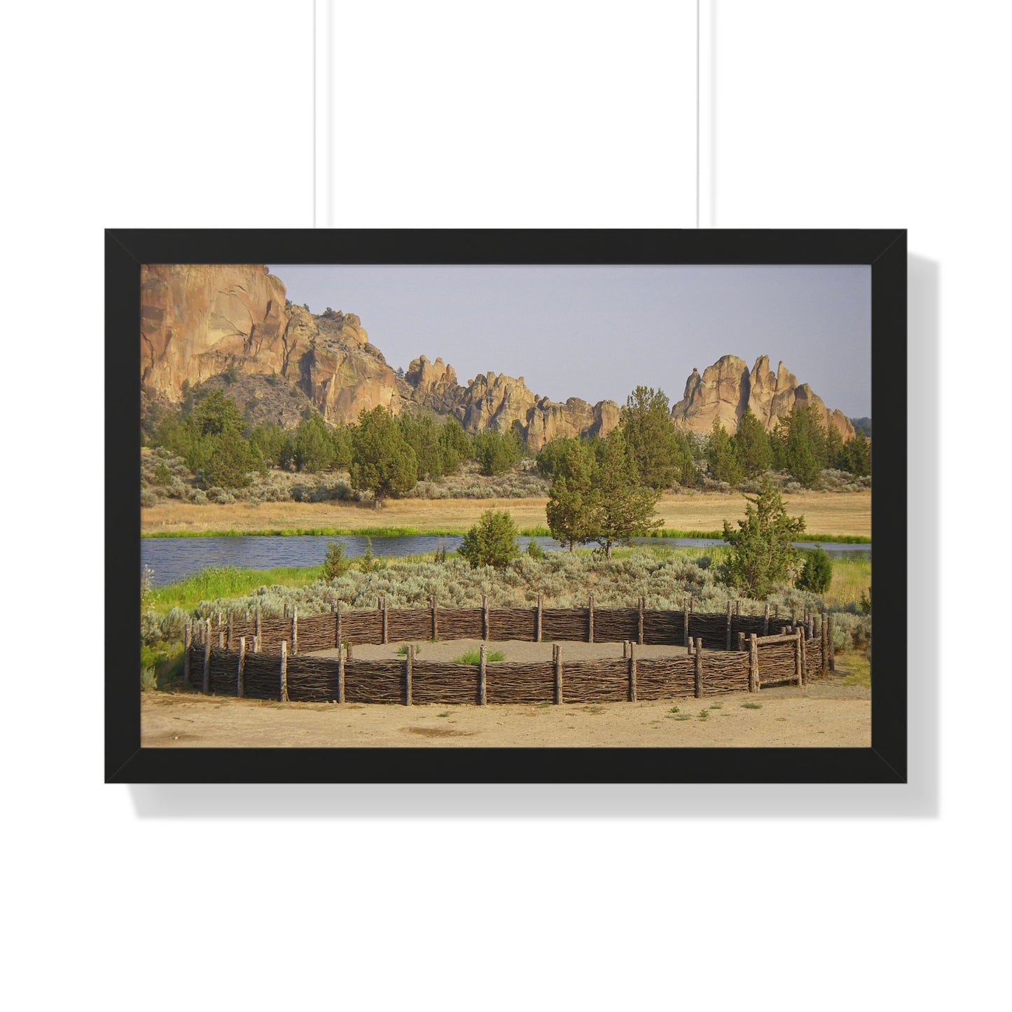 Scenic Round Pen Framed Horizontal Poster