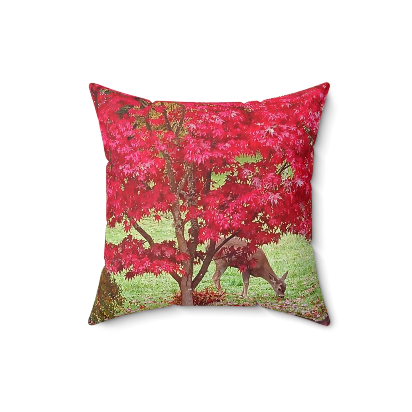 Autumn Deer Spun Polyester Square Pillow