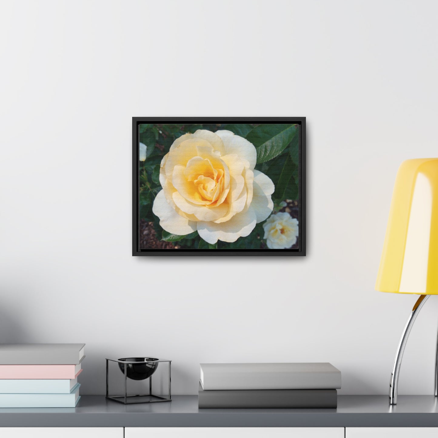 Cream Rose Gallery Canvas Wraps Framed