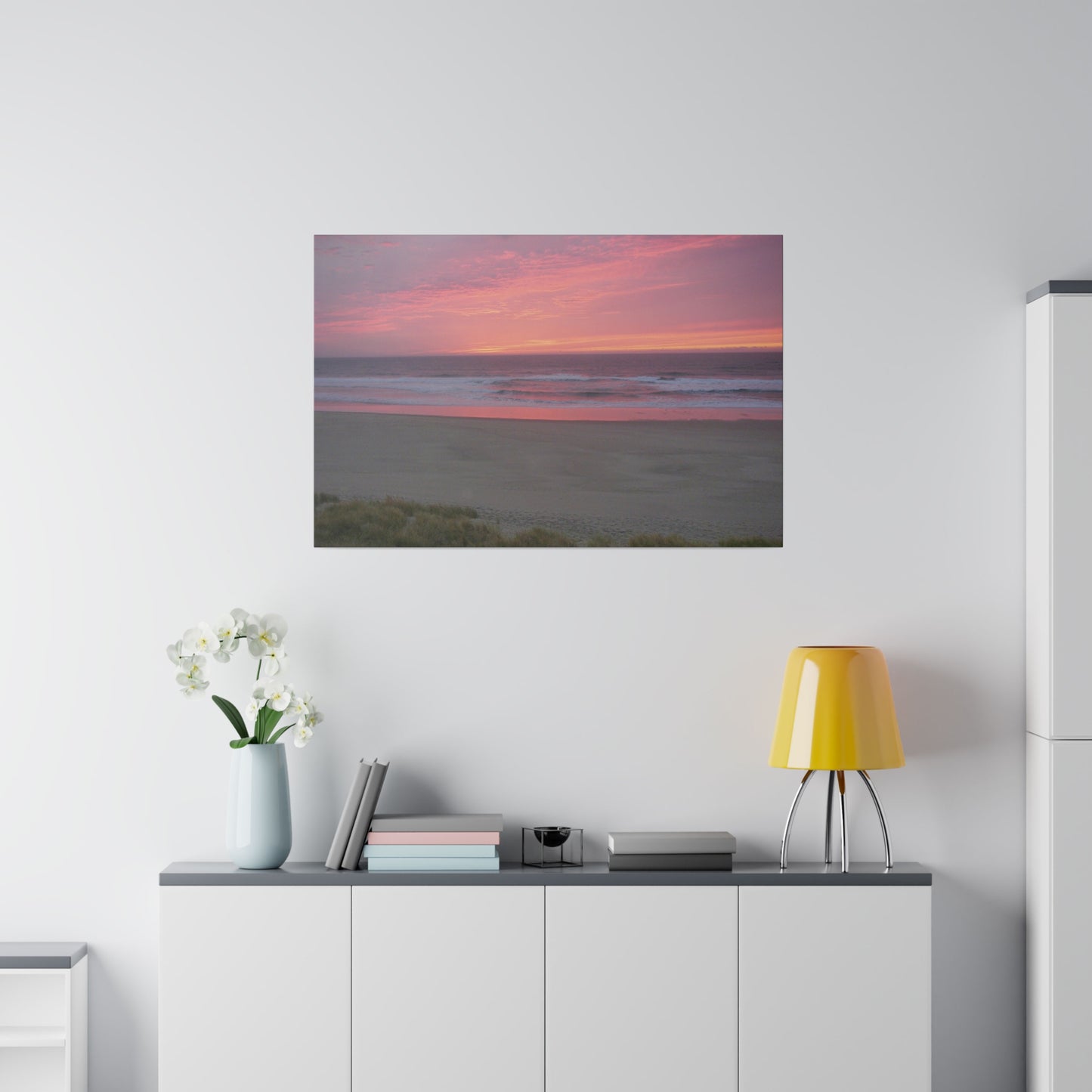 Pink Ocean Sunset Matte Canvas