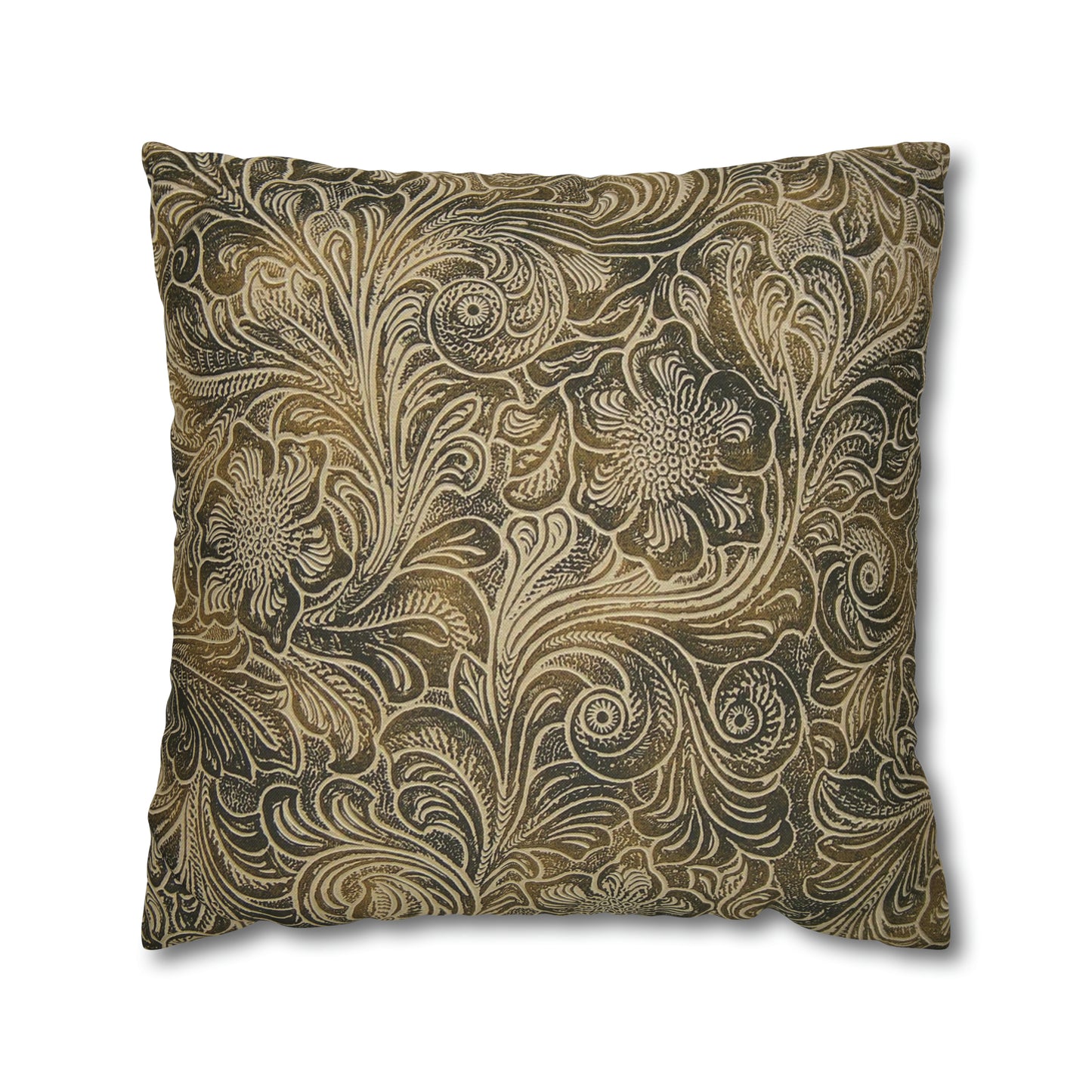 Western Leather Print Spun Polyester Pillow Case