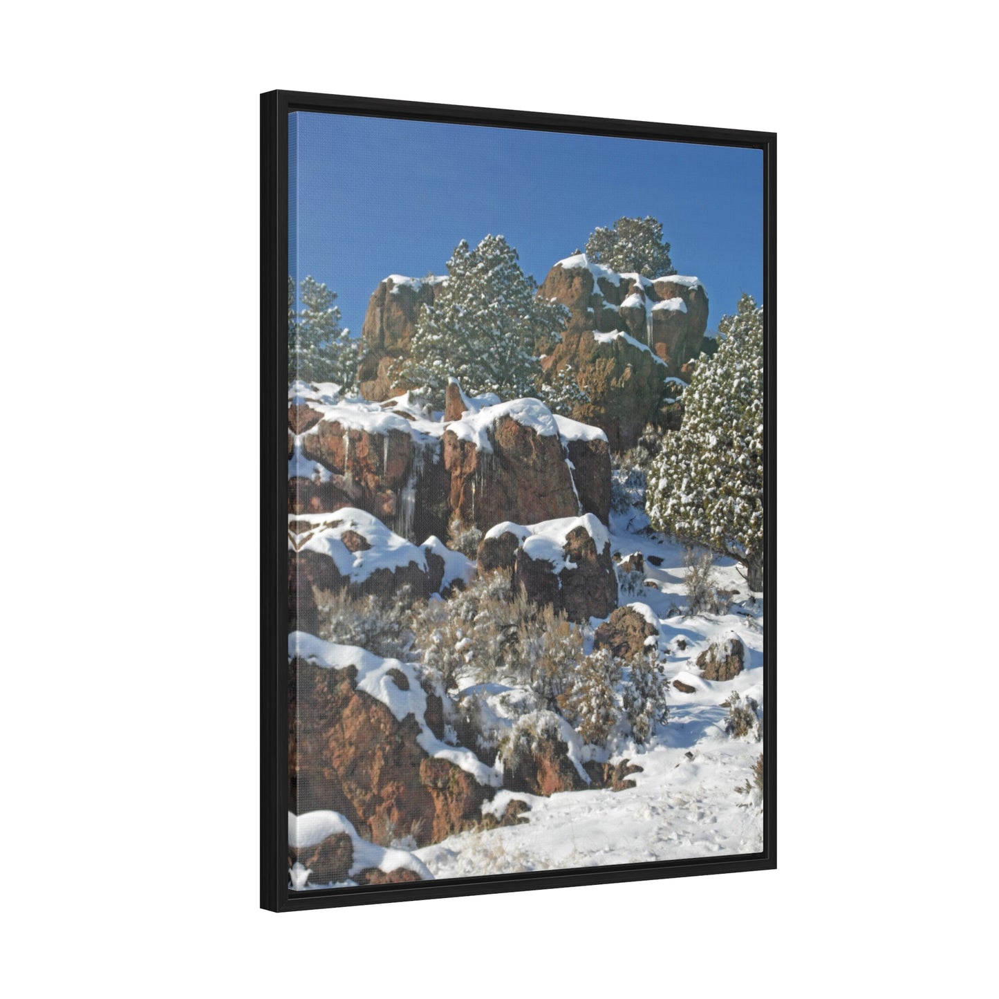 Icicle Rocks Gallery Canvas Wraps Framed