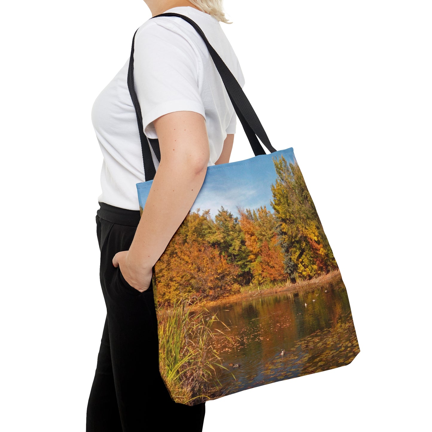 Autumn Duck Pond Tote Bag