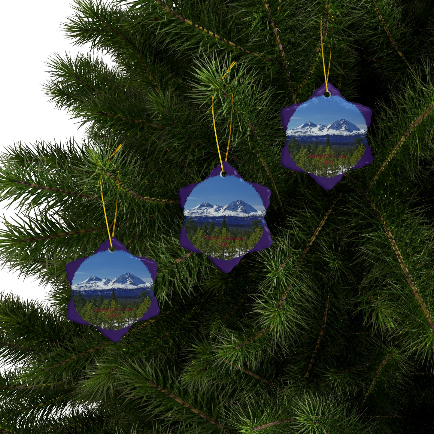 Winter Two Sisters Merry Christmas 2023 Ceramic Ornaments