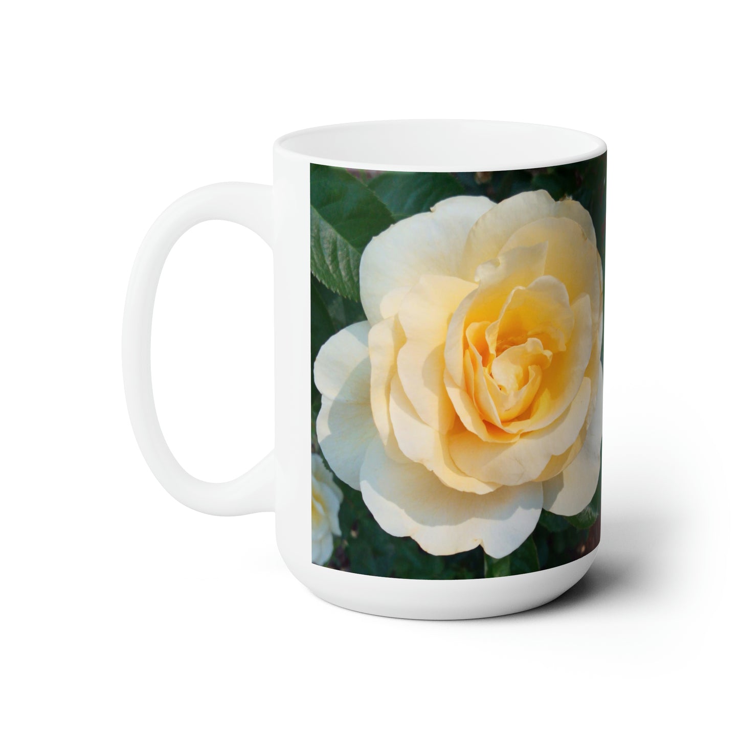 Cream Rose Ceramic Mug 15oz