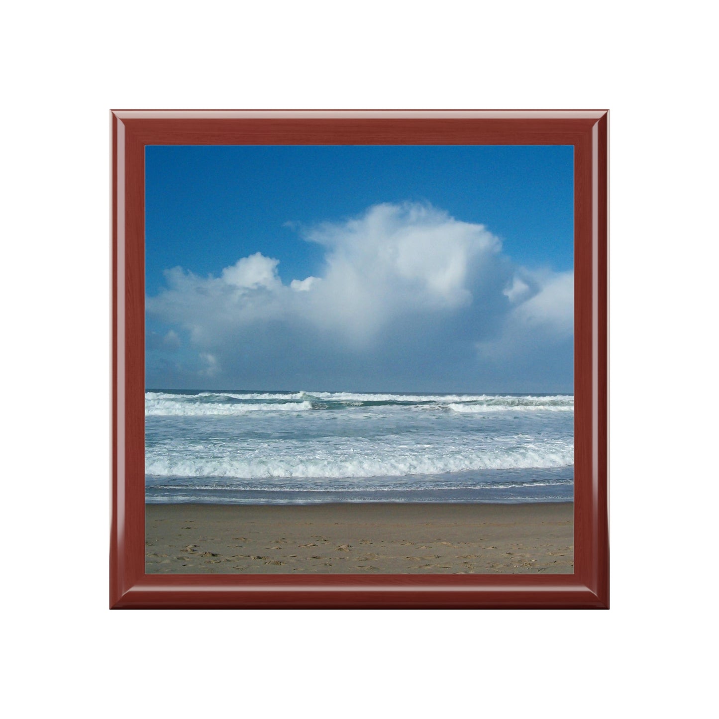 Blue Sky Beach Jewelry Box ~ 7.24"