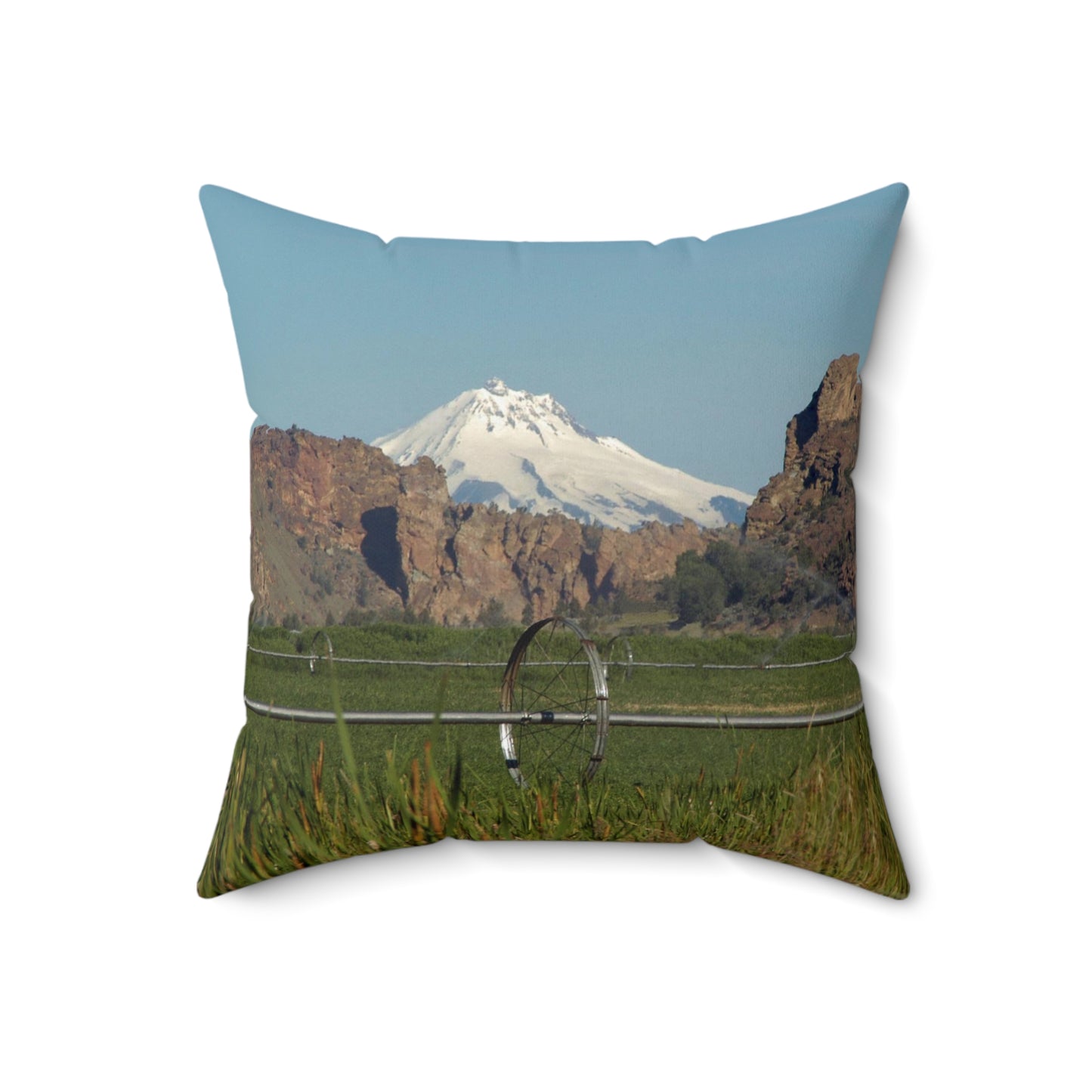 Mountain & Rocky Cliffs Spun Polyester Square Pillow