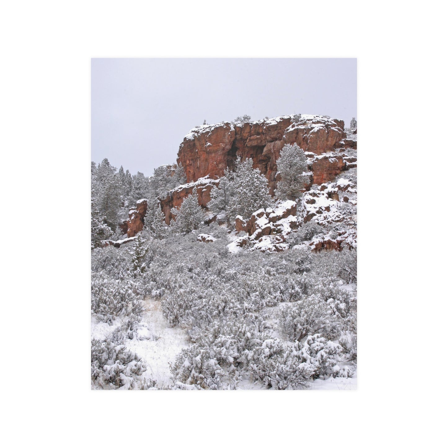 Winter Cliff Satin Posters