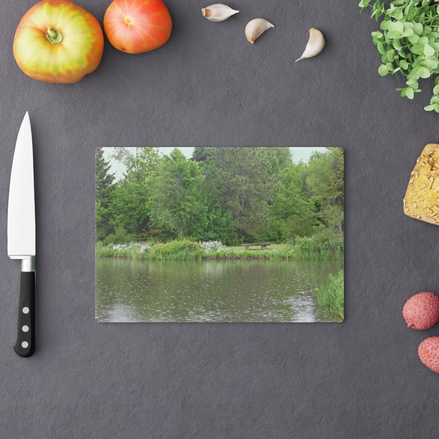 Raindrops On The Water Cutting Board Dishwasher Safe