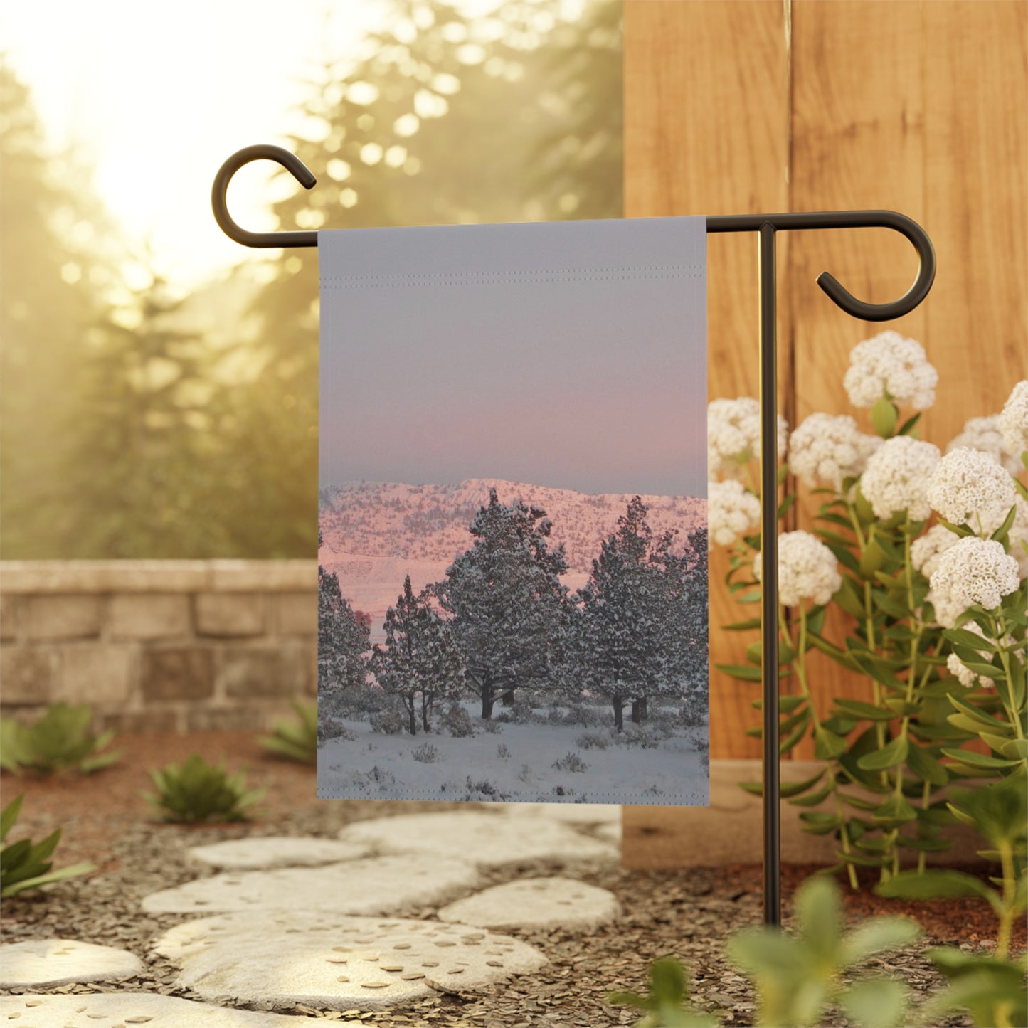 Winter Sunset Garden & House Banner