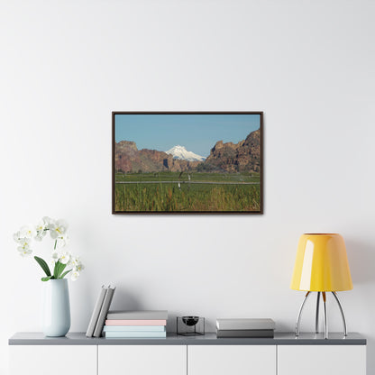 Mountain & Rocky Cliffs Gallery Canvas Wraps Framed