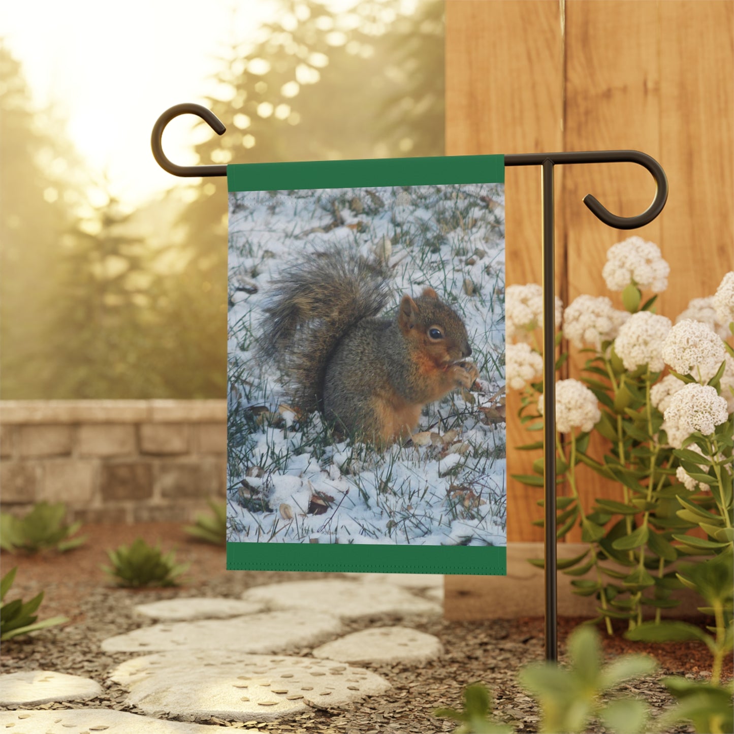 Winter Squirrel Garden & House Banner