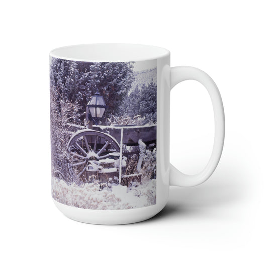 Vintage Winter Wagon Ceramic Mug 15oz