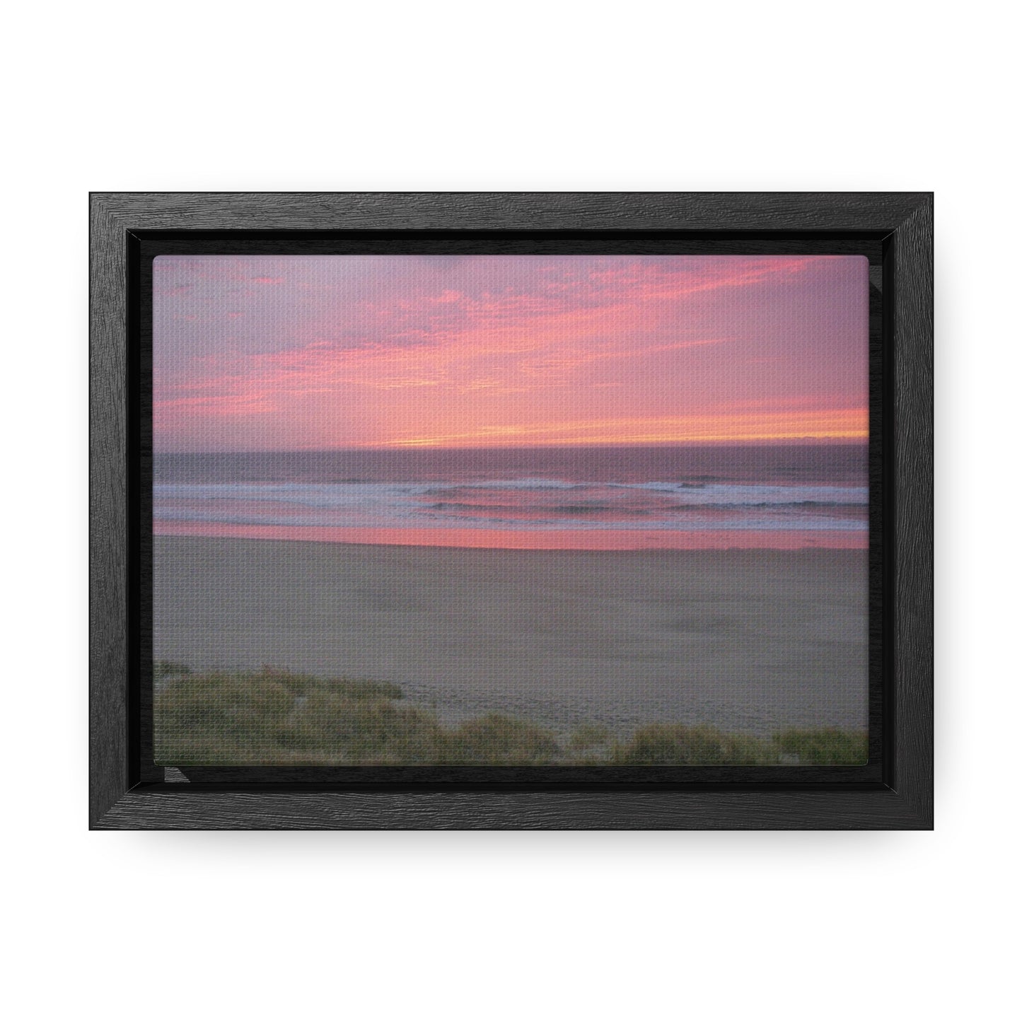 Pink Ocean Sunset Gallery Canvas Wraps Framed