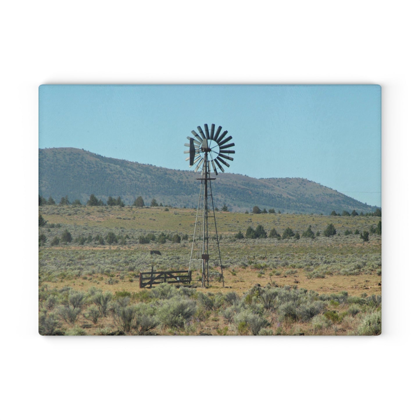 High Desert Windmill Glass Cutting Board Hand Wash