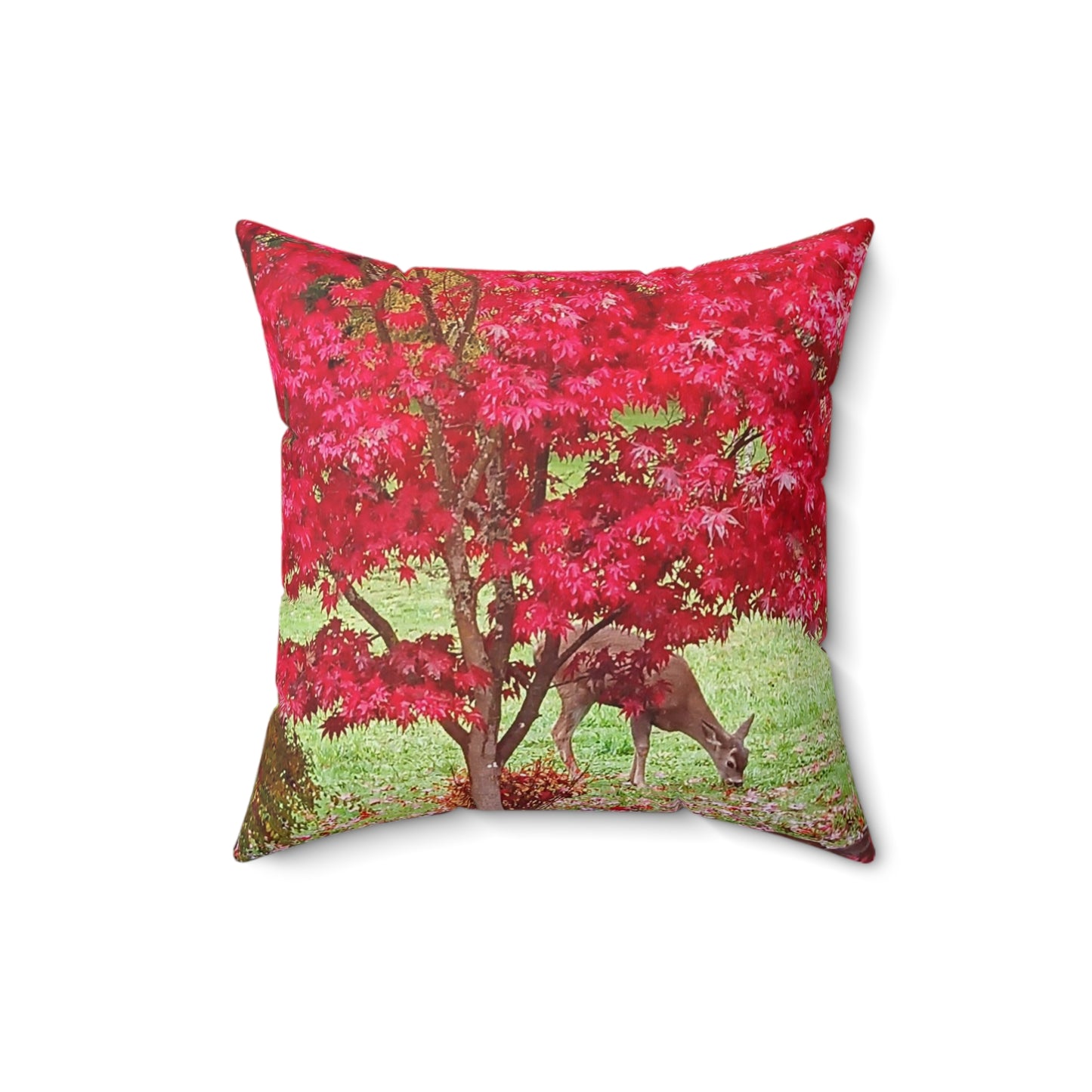 Autumn Deer Spun Polyester Square Pillow