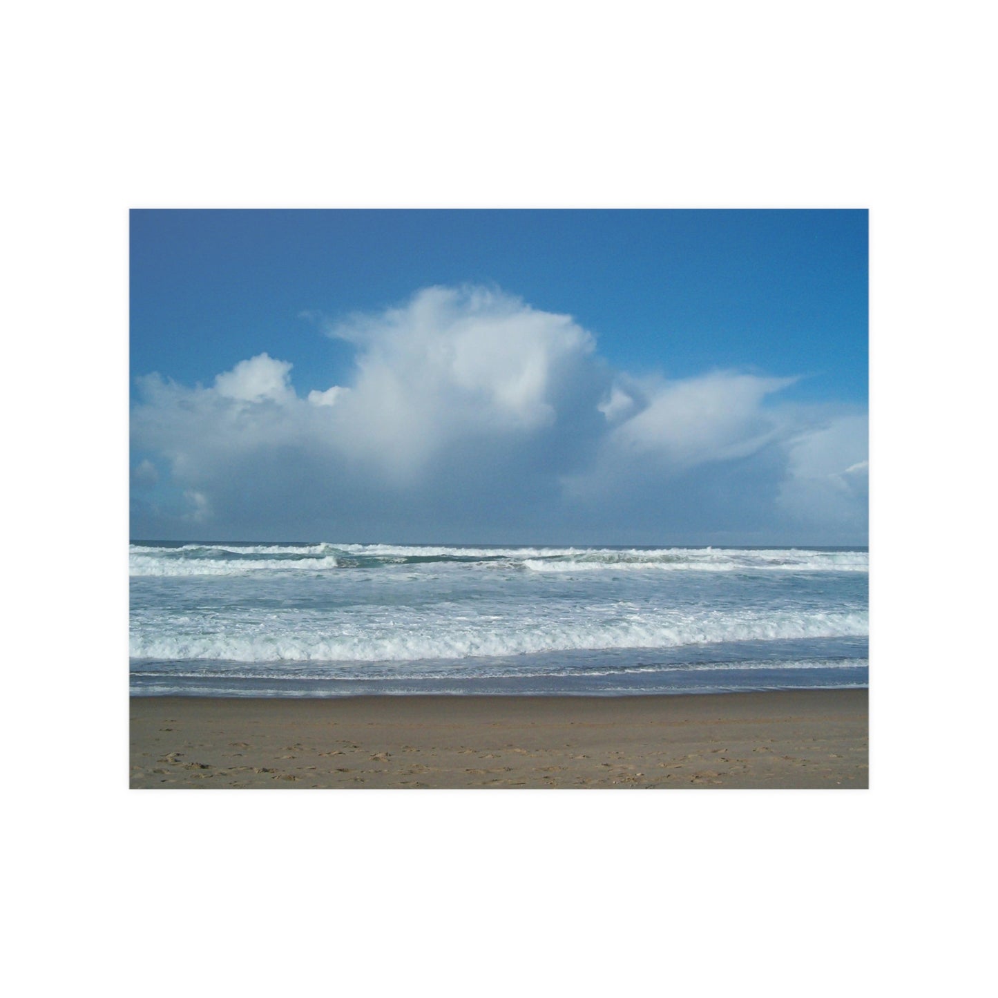 Blue Sky Beach Satin Posters