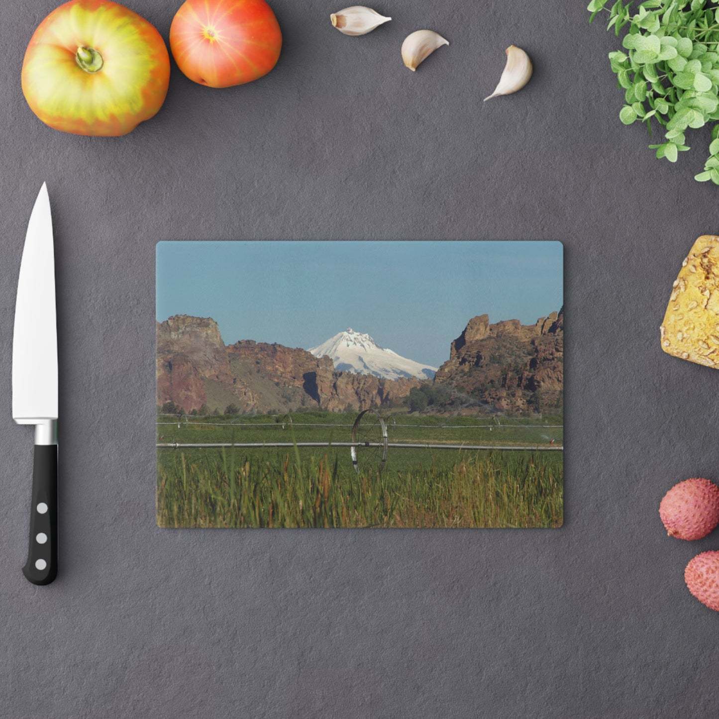 Mountain & Rocky Cliffs Cutting Board Dishwasher Safe