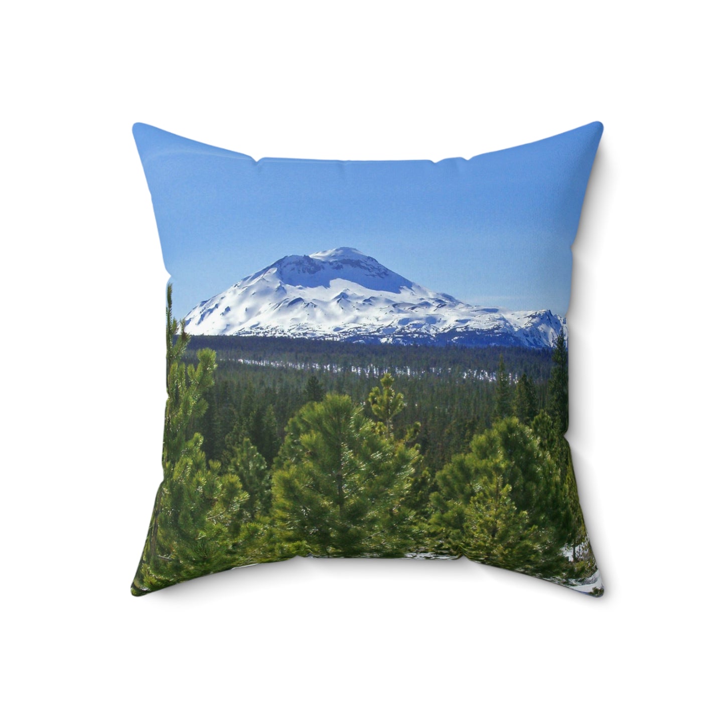 Winter South Sister Spun Polyester Square Pillow