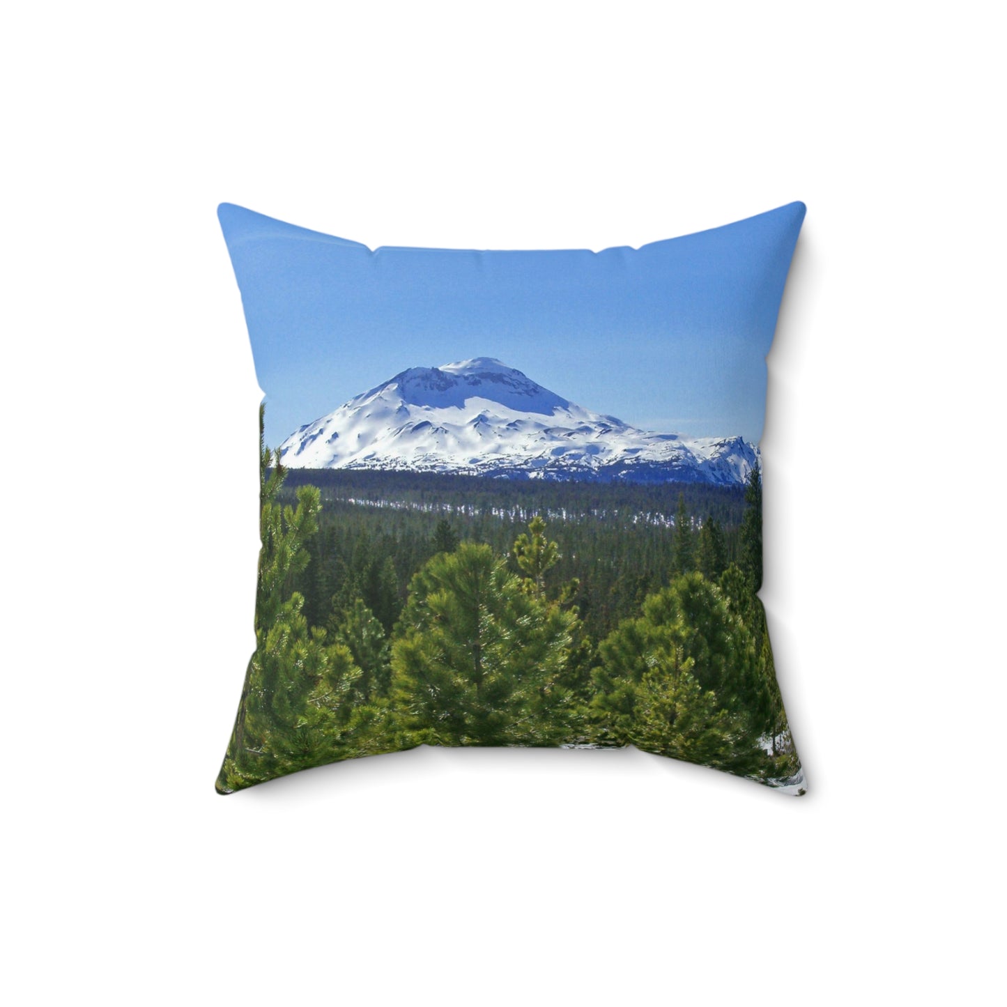 Winter South Sister Spun Polyester Square Pillow