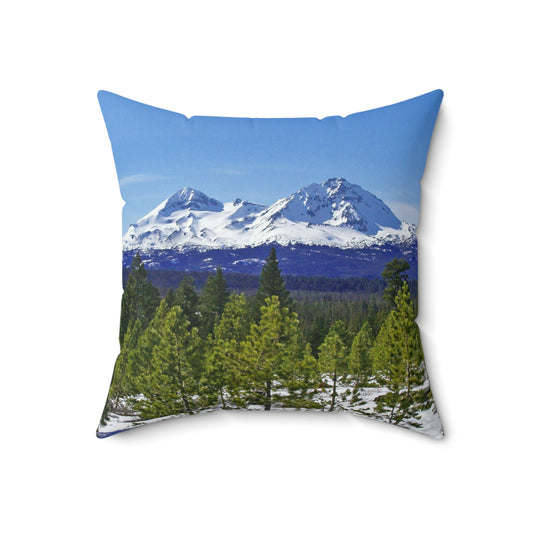 Winter Two Sisters Spun Polyester Square Pillow