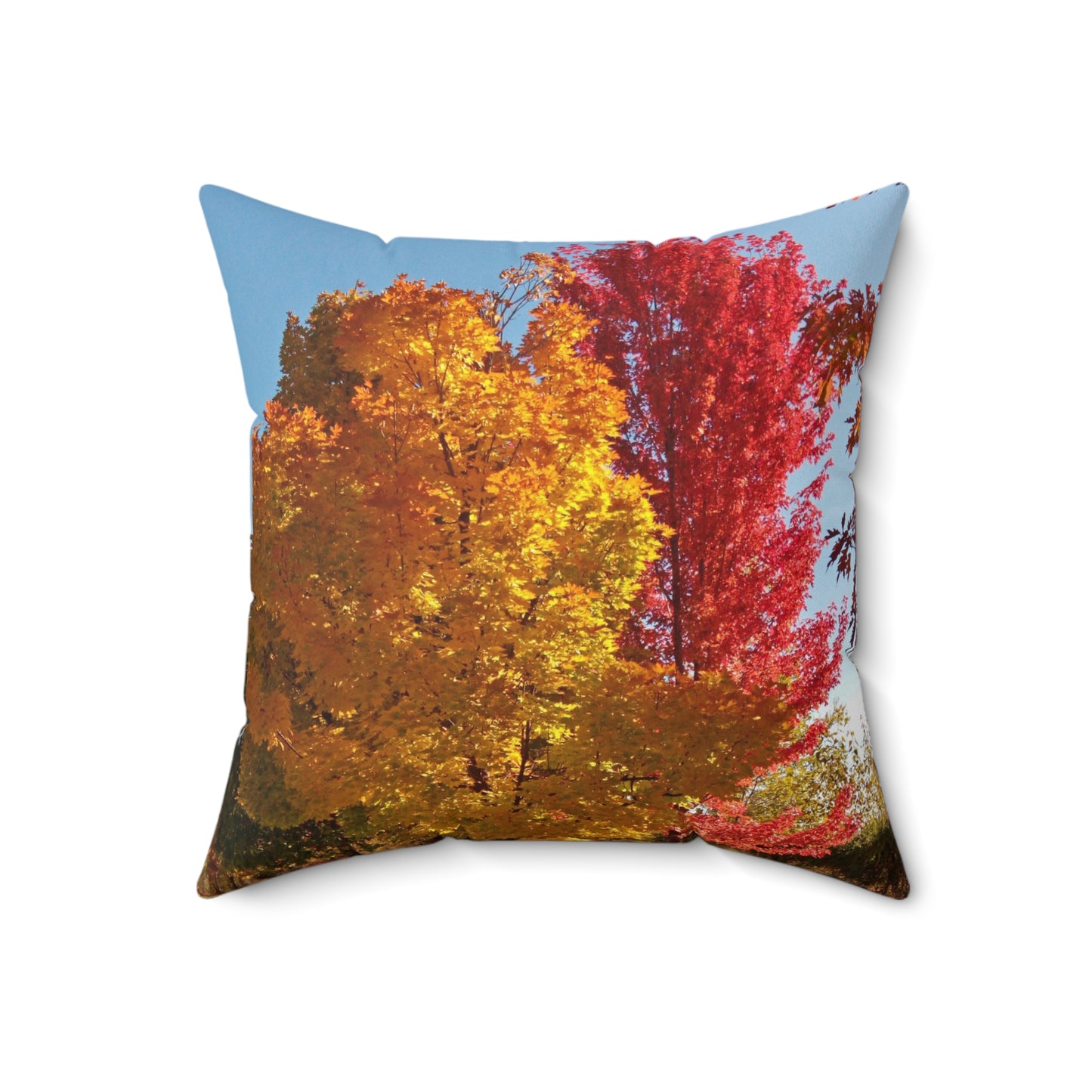 Autumn Bench Spun Polyester Square Pillow