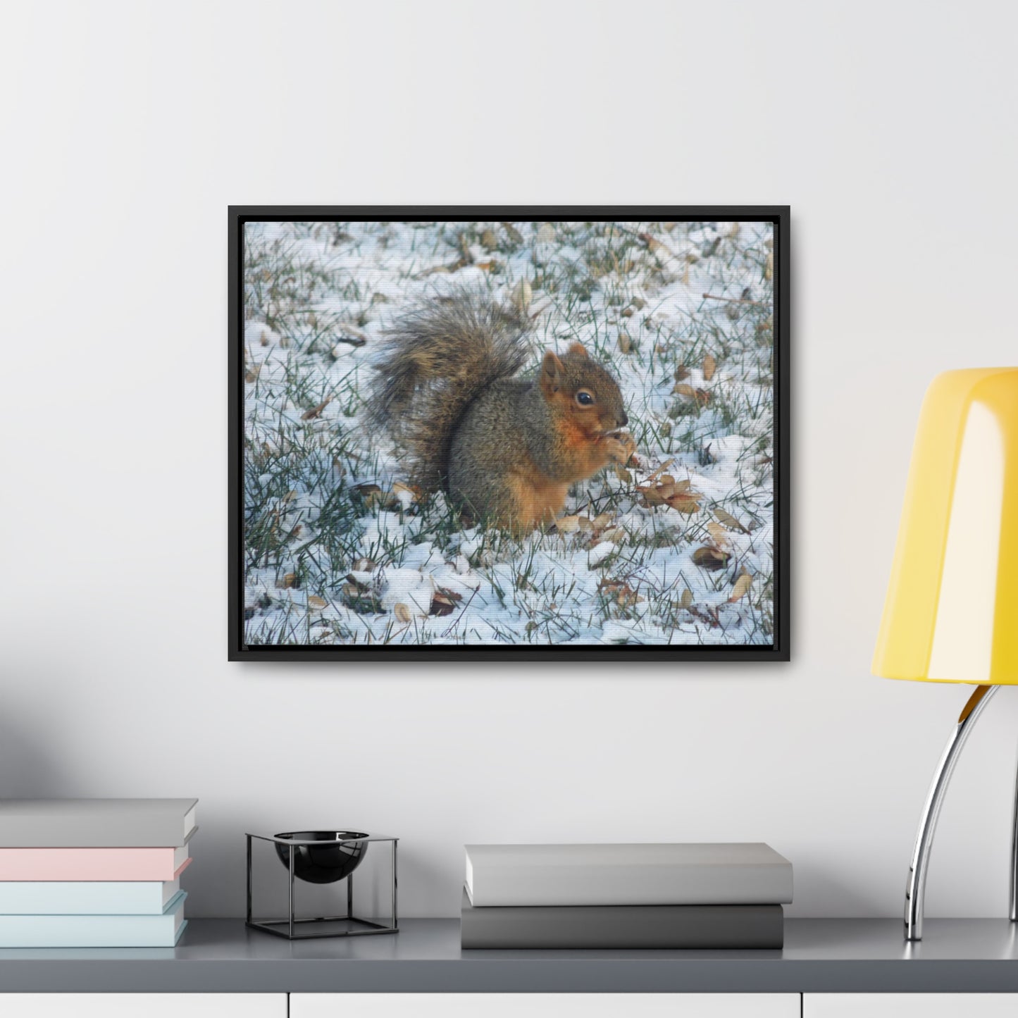 Winter Squirrel Gallery Canvas Wraps Framed