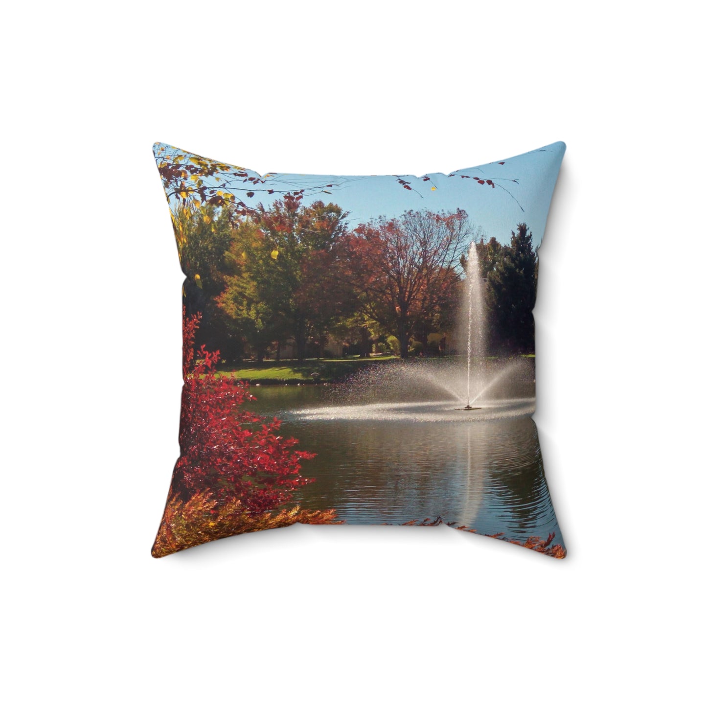 Autumn Fountain Spun Polyester Square Pillow