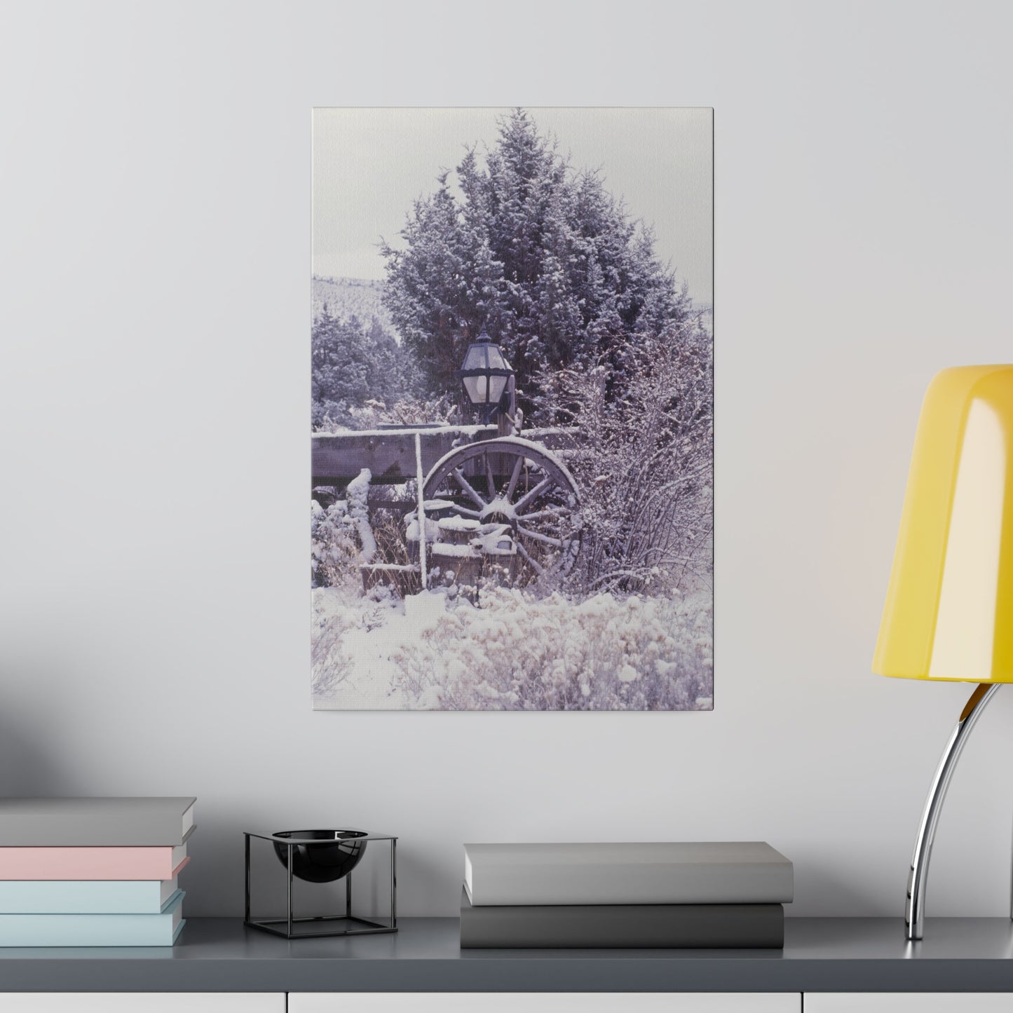 Vintage Winter Wagon Matte Canvas